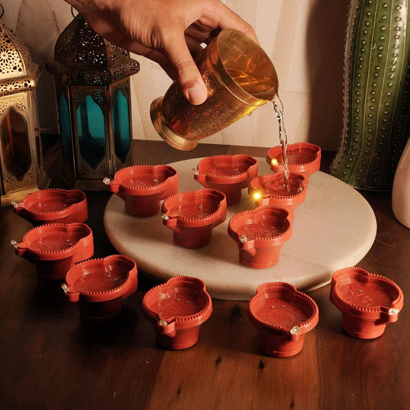 Eco-Friendly Water Sensor Diyas – Reusable & Safe for Family (Pack of 12/24)