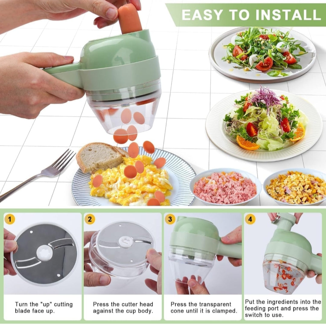 4 in 1 Portable Electric Vegetable Cutter Set