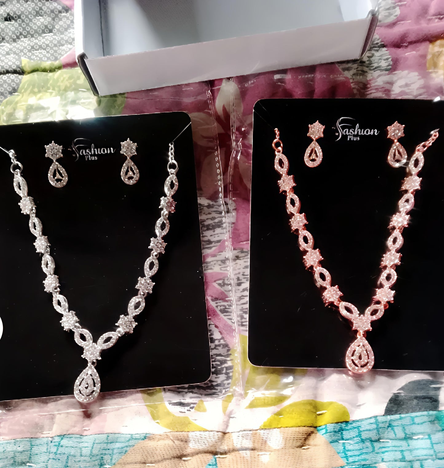 Elegant Diamond-Style Necklace Set – Buy 1 Get 1 Free