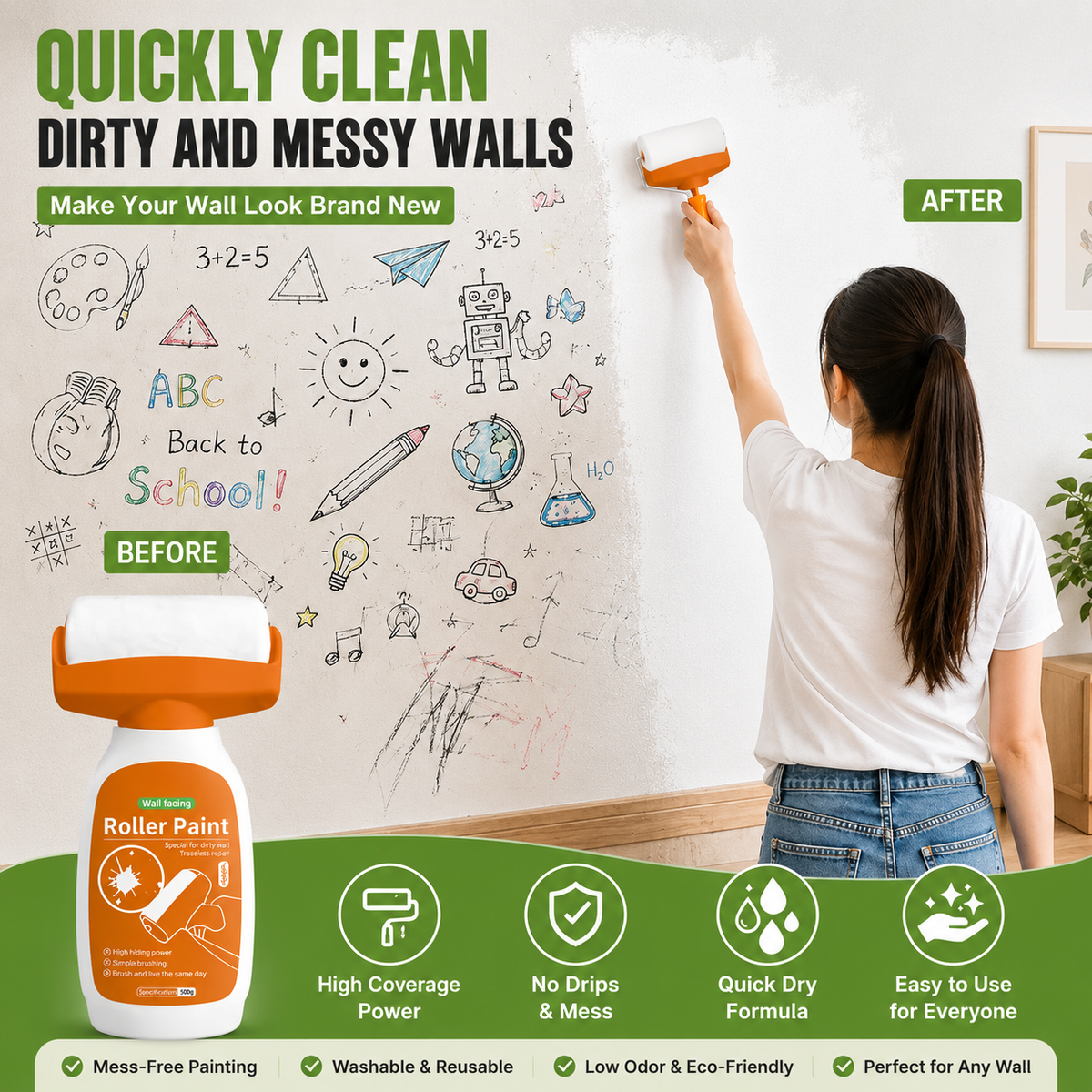 2-in-1 Wall Repair Paint Roller